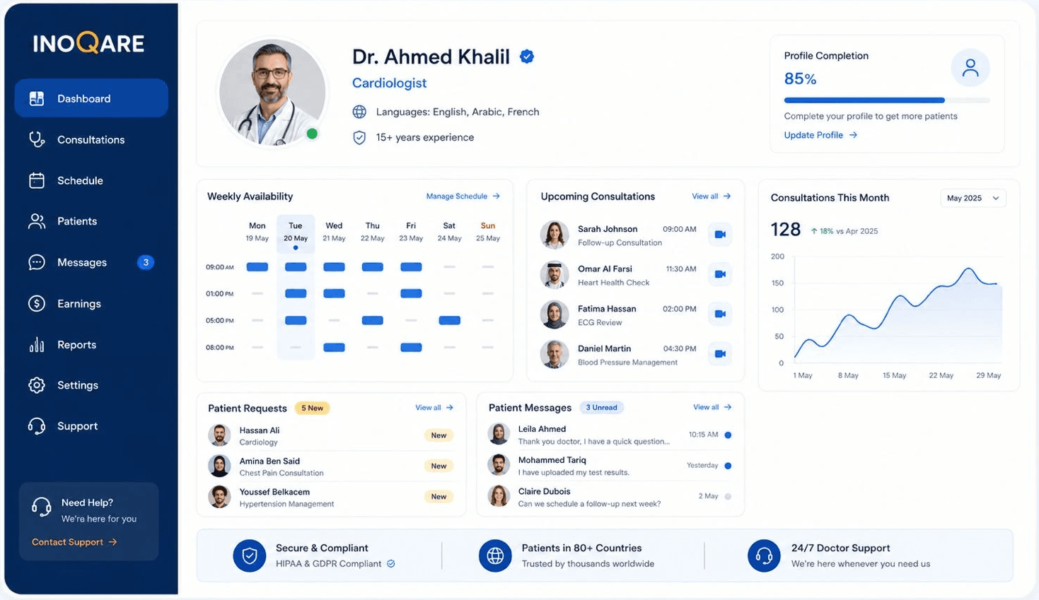 Doctor dashboard preview